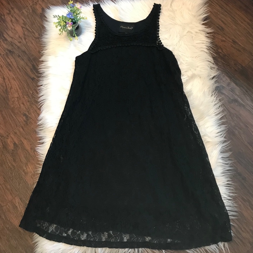 Sara Boo Lace Sleeveless A-Line Dress